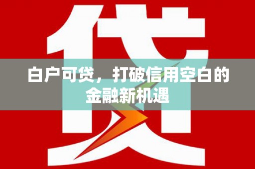 云溪白户可贷，打破信用空白的金融新机遇