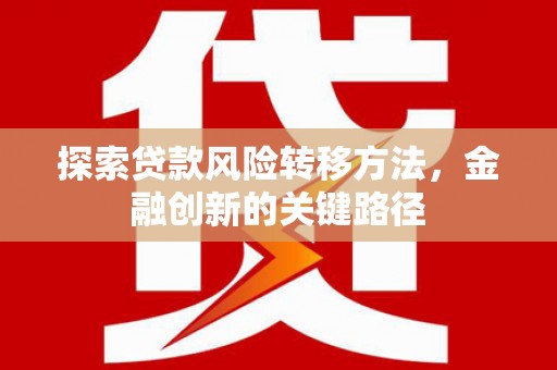 云溪探索贷款风险转移方法，金融创新的关键路径