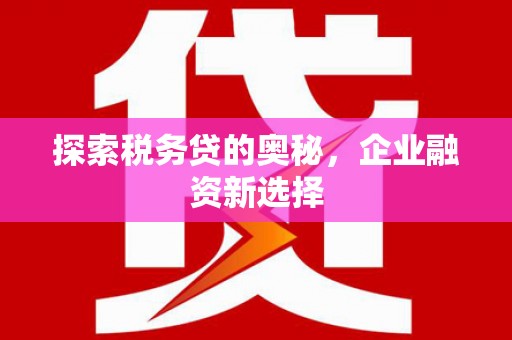 云溪探索税务贷的奥秘，企业融资新选择