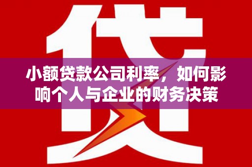 云溪小额贷款公司利率，如何影响个人与企业的财务决策